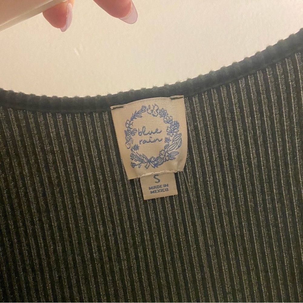 NWT Olive Ribbed Mini Dress - Picture 2 of 3